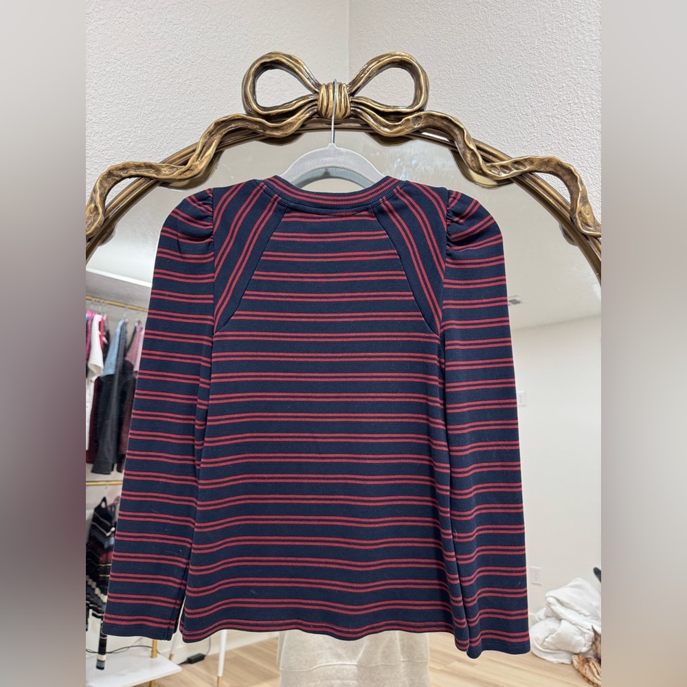 VERONICA BEARD Delano Striped Long Sleeve Top - Picture 2 of 4
